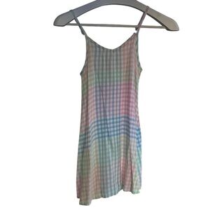 Art Class Girls Summer Pastel Plaid Sleeveless Spaghetti Straps Dress Size M(8)